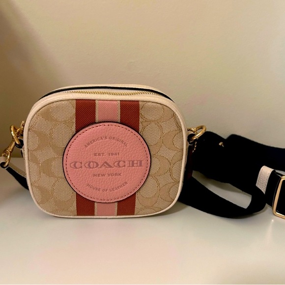 Coach Handbags - Coach Mini Dempsey Camera Bag Jacquard With Stripe And Coach Patch❤️